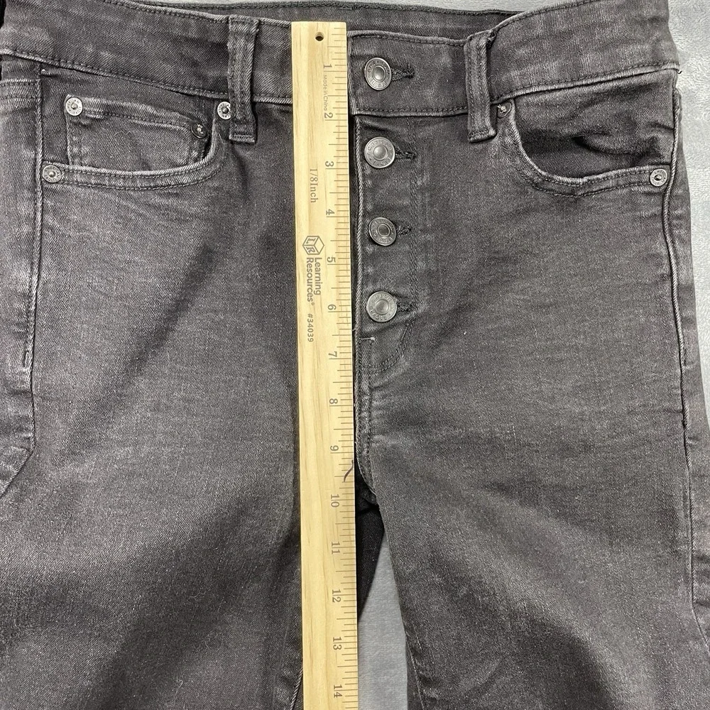 American Eagle Jeans Womens 8 Short Festival‎ Flare Low Rise Black Button Fly